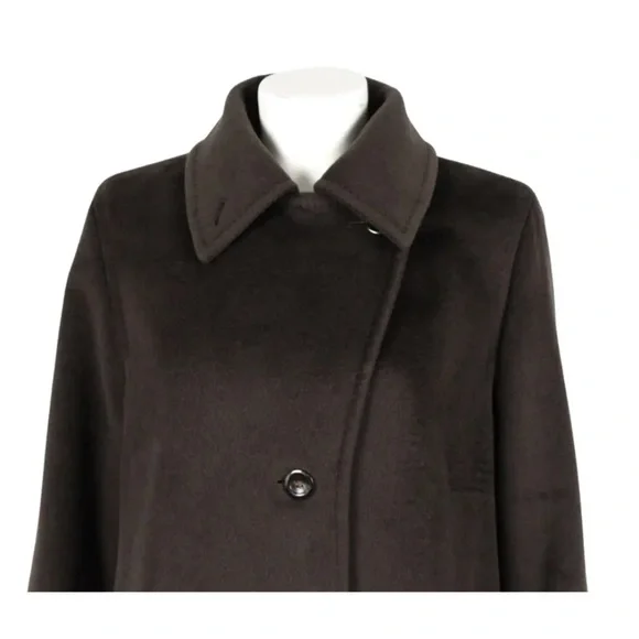 MAX MARA BROWN WOOL THREE BUTTON COAT - Picture 6 of 9